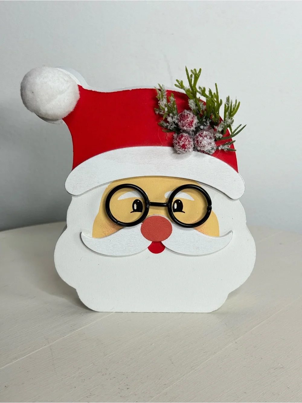 Santa Wearing Glasses Block Sign